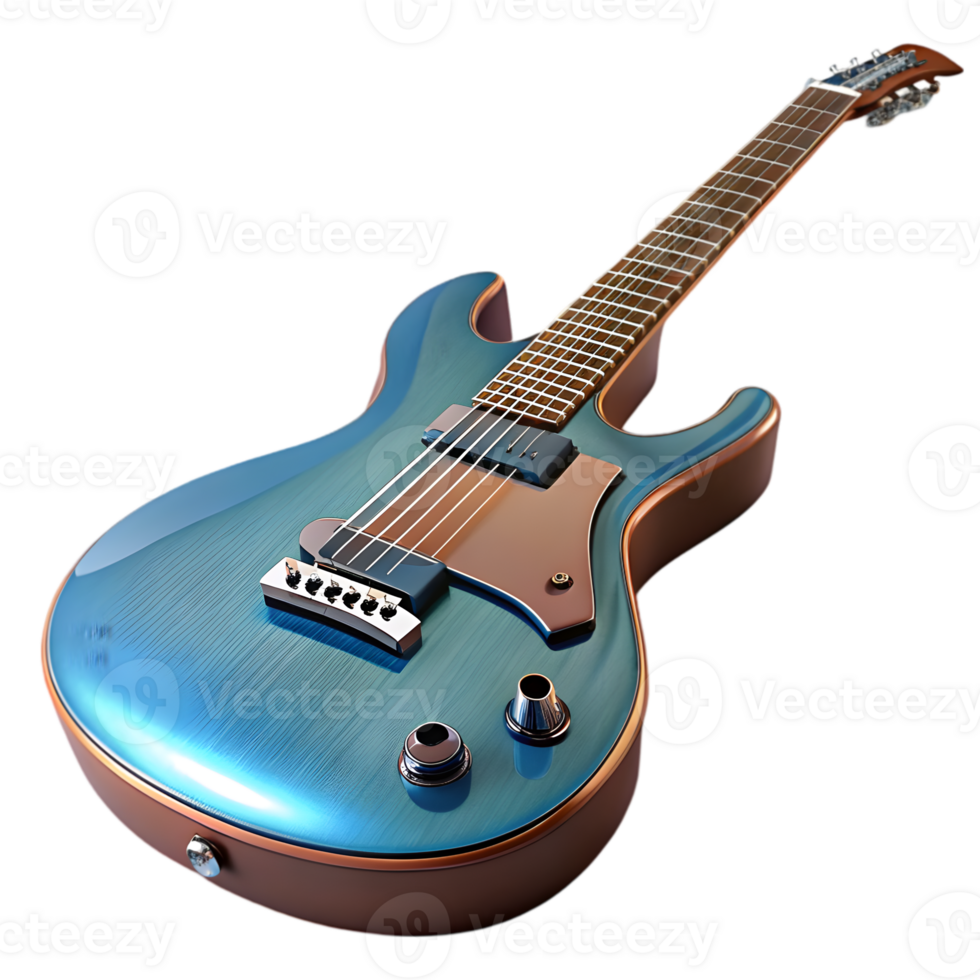 3D Render of an Electric Guitar png