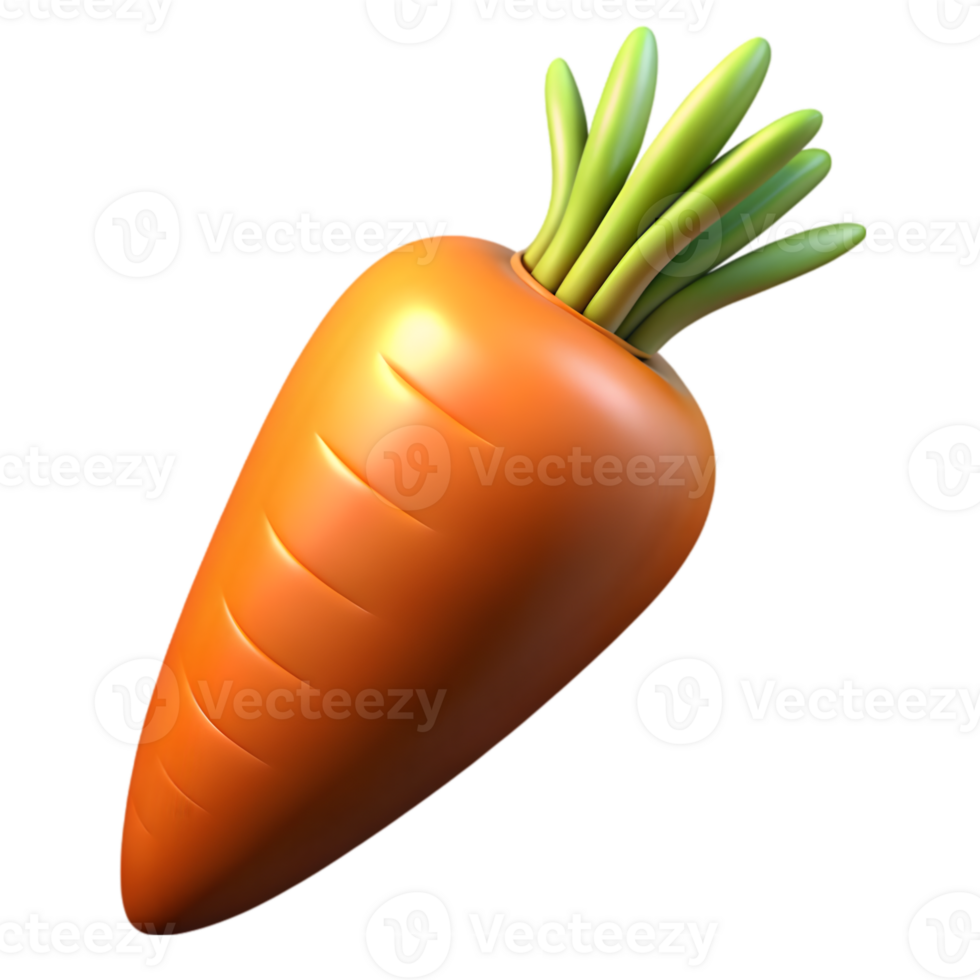 3D Render of a Carrot png