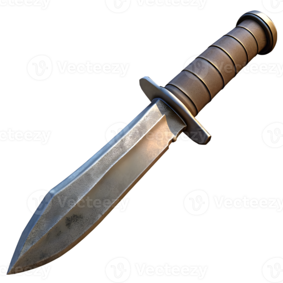3D Render of a Combat Knife png