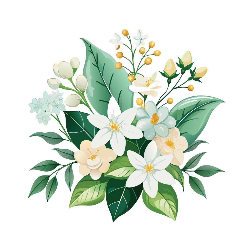 Beautiful Flowers Watercolor Florals Illustration vector