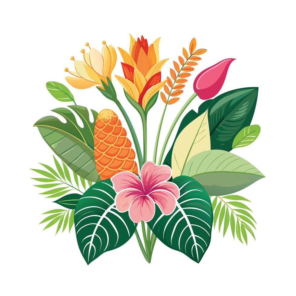 Beautiful Flowers Watercolor Florals Illustration vector