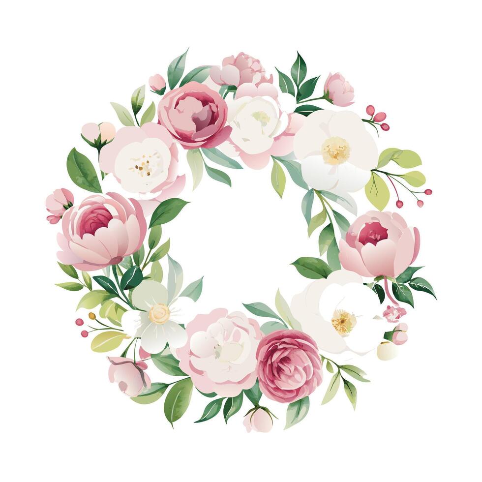 Beautiful Flowers Watercolor Florals Illustration vector