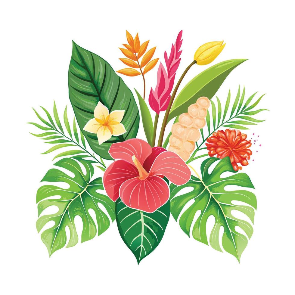 Beautiful Flowers Watercolor Florals Illustration vector