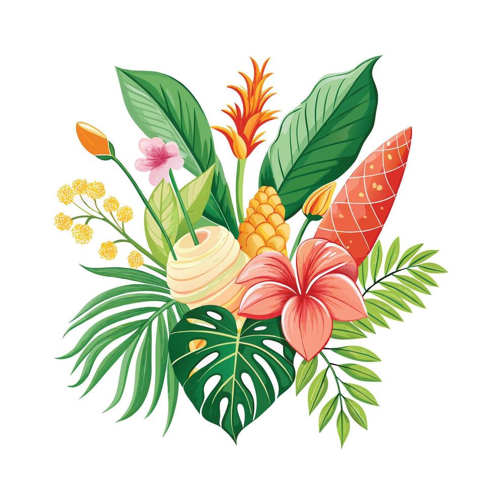 Beautiful Flowers Watercolor Florals Illustration vector