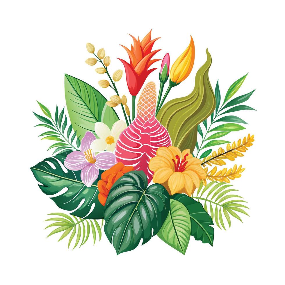 Beautiful Flowers Watercolor Florals Illustration vector