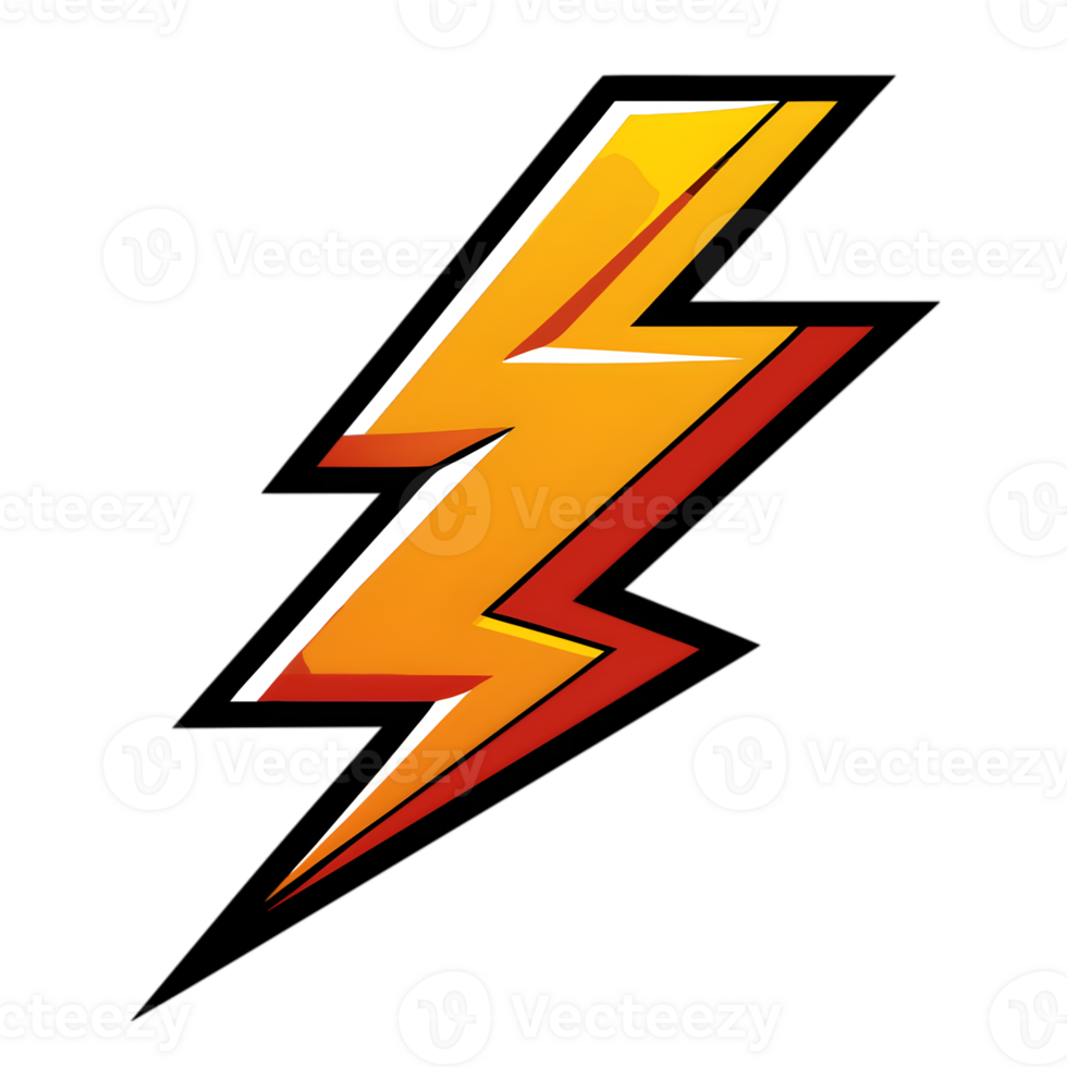 Cartoon Thunderbolt Logo png