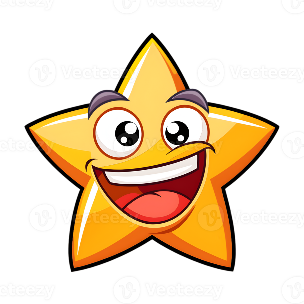 Cartoon Star Logo with a Happy Expression png