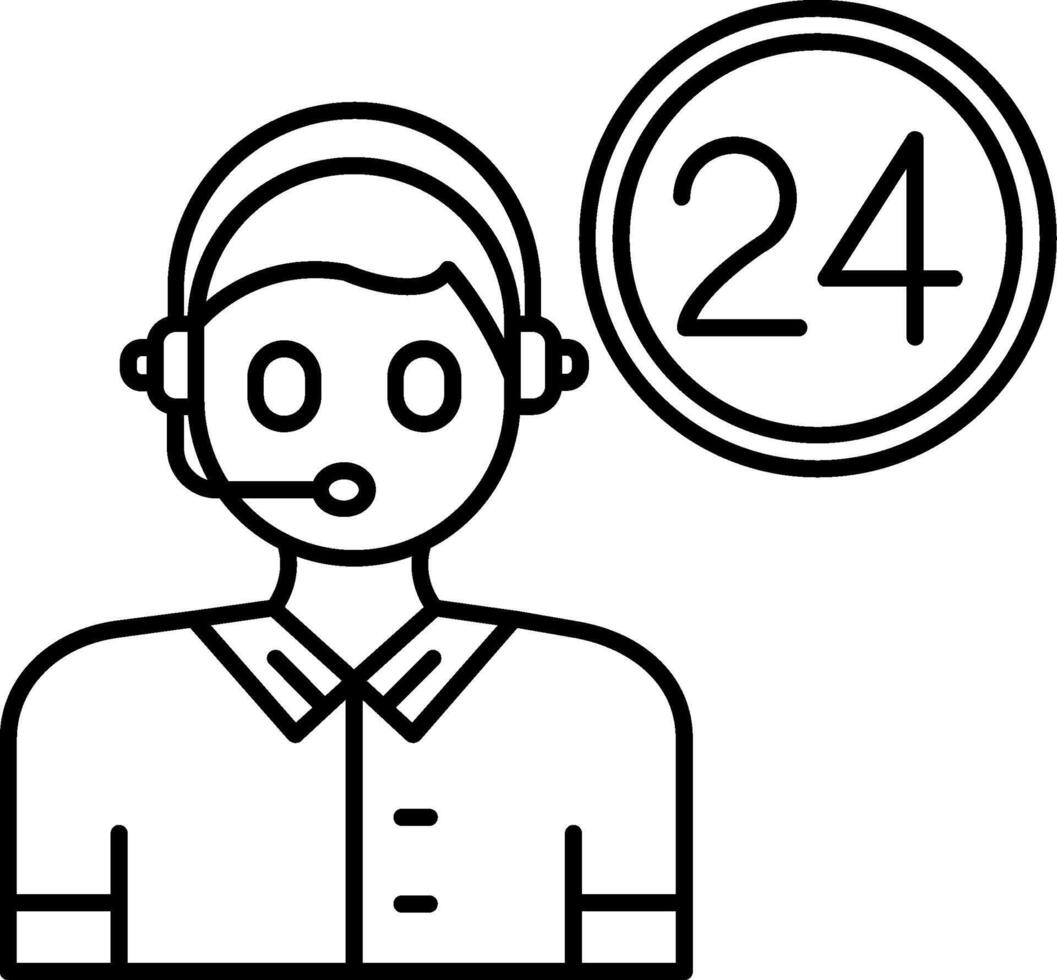 24 hours support Help Icon vector