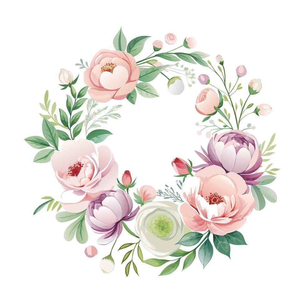 Beautiful Flowers Watercolor Florals Illustration vector