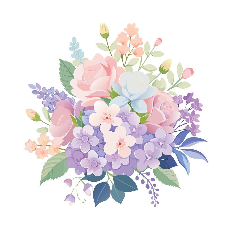 Beautiful Flowers Watercolor Florals Illustration vector