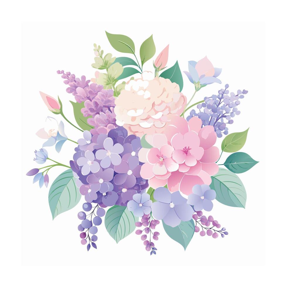 Beautiful Flowers Watercolor Florals Illustration vector