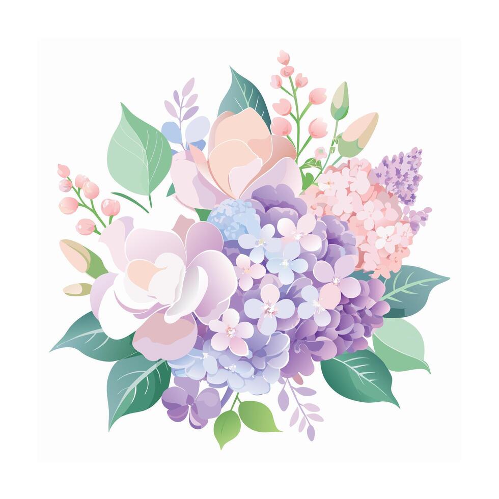 Beautiful Flowers Watercolor Florals Illustration vector