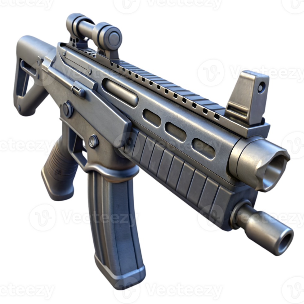 3D Render of a Combat Rifle png