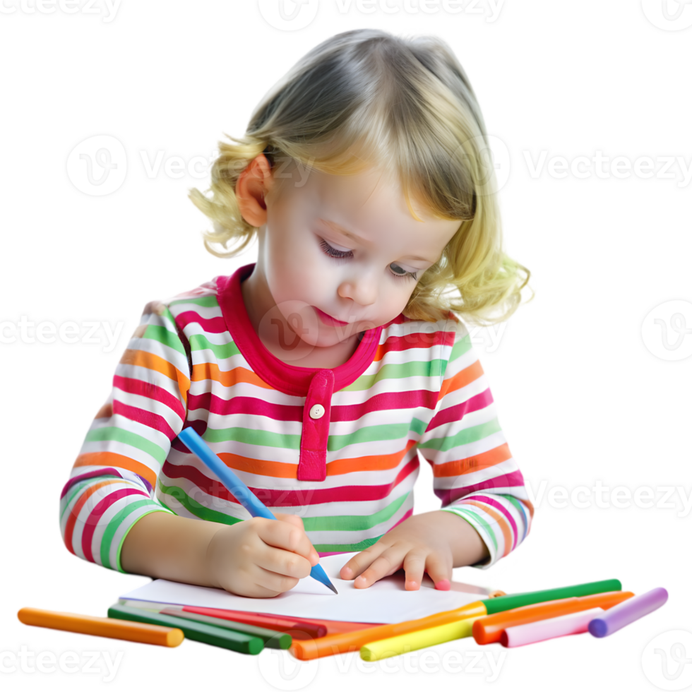 Child Drawing with Markers png