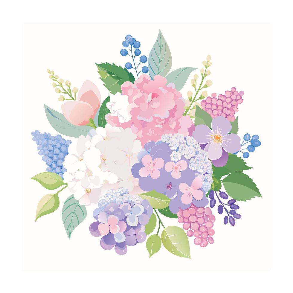 Beautiful Flowers Watercolor Florals Illustration vector