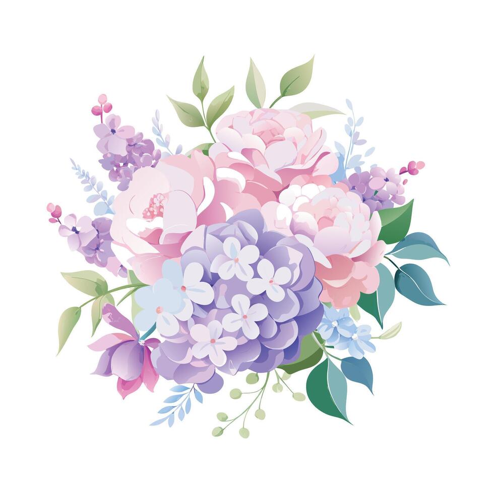 Beautiful Flowers Watercolor Florals Illustration vector