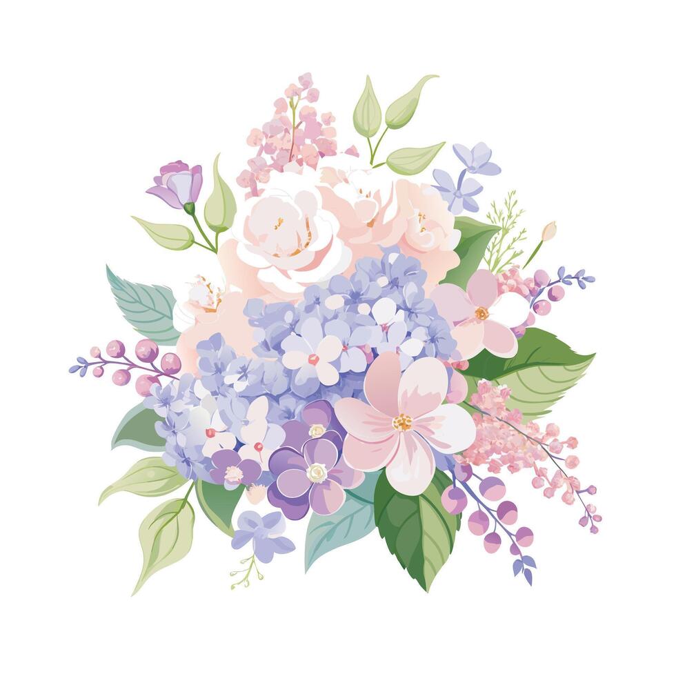 Beautiful Flowers Watercolor Florals Illustration vector