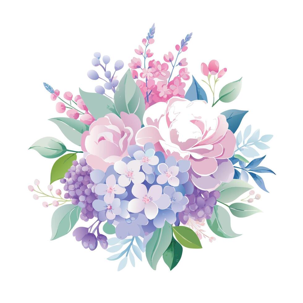 Beautiful Flowers Watercolor Florals Illustration vector