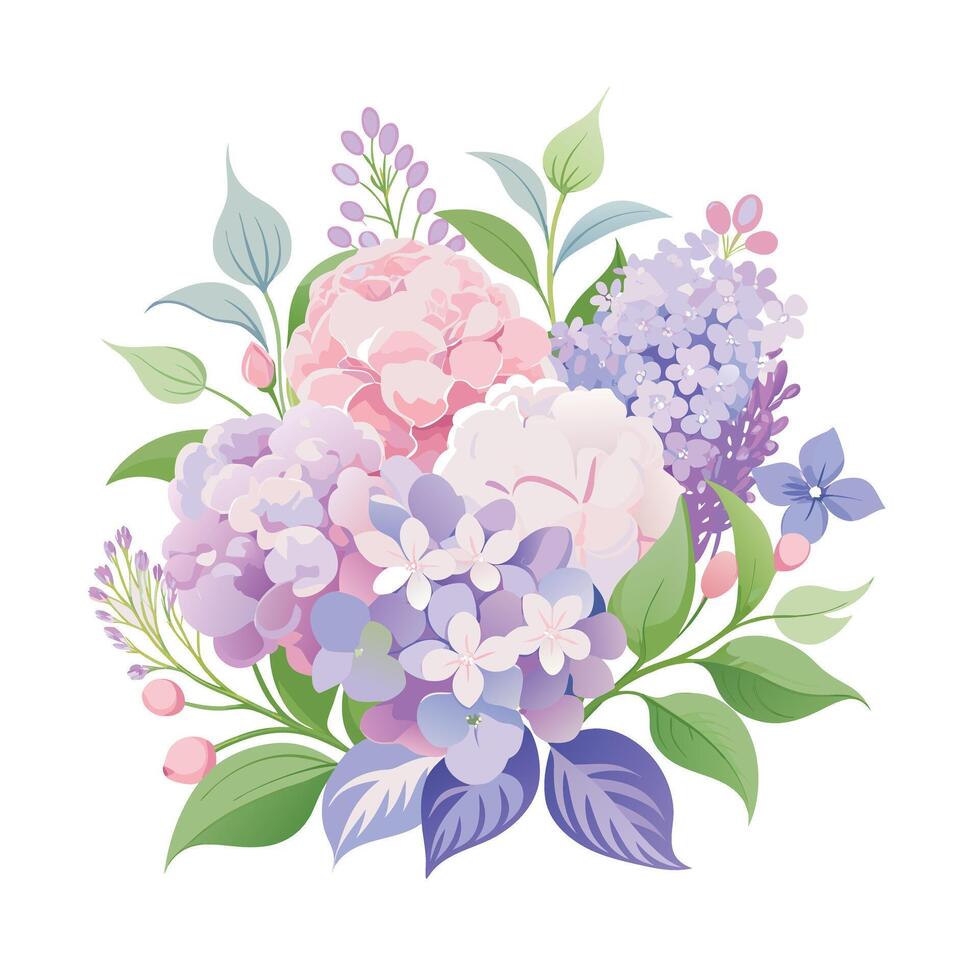 Beautiful Flowers Watercolor Florals Illustration vector