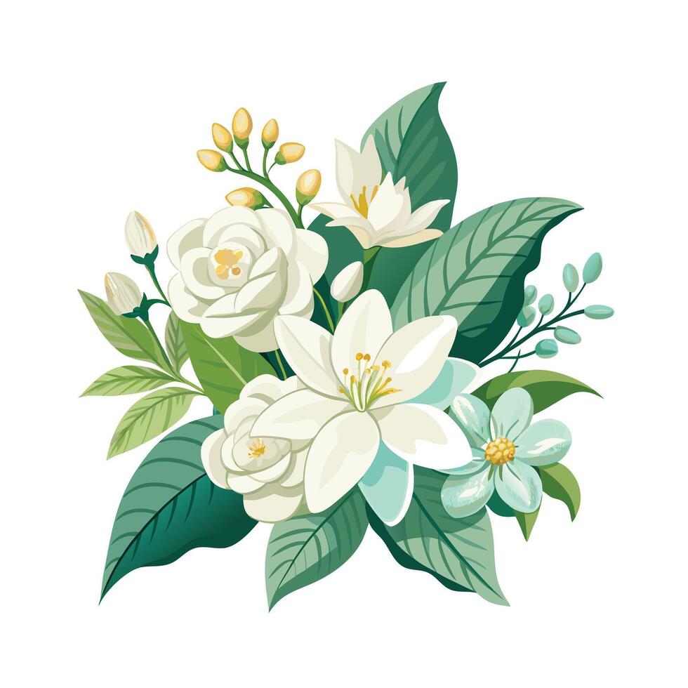 Beautiful Flowers Watercolor Florals Illustration vector