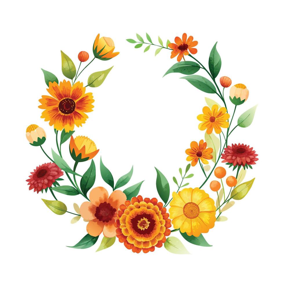 Beautiful Flowers Watercolor Florals Illustration vector