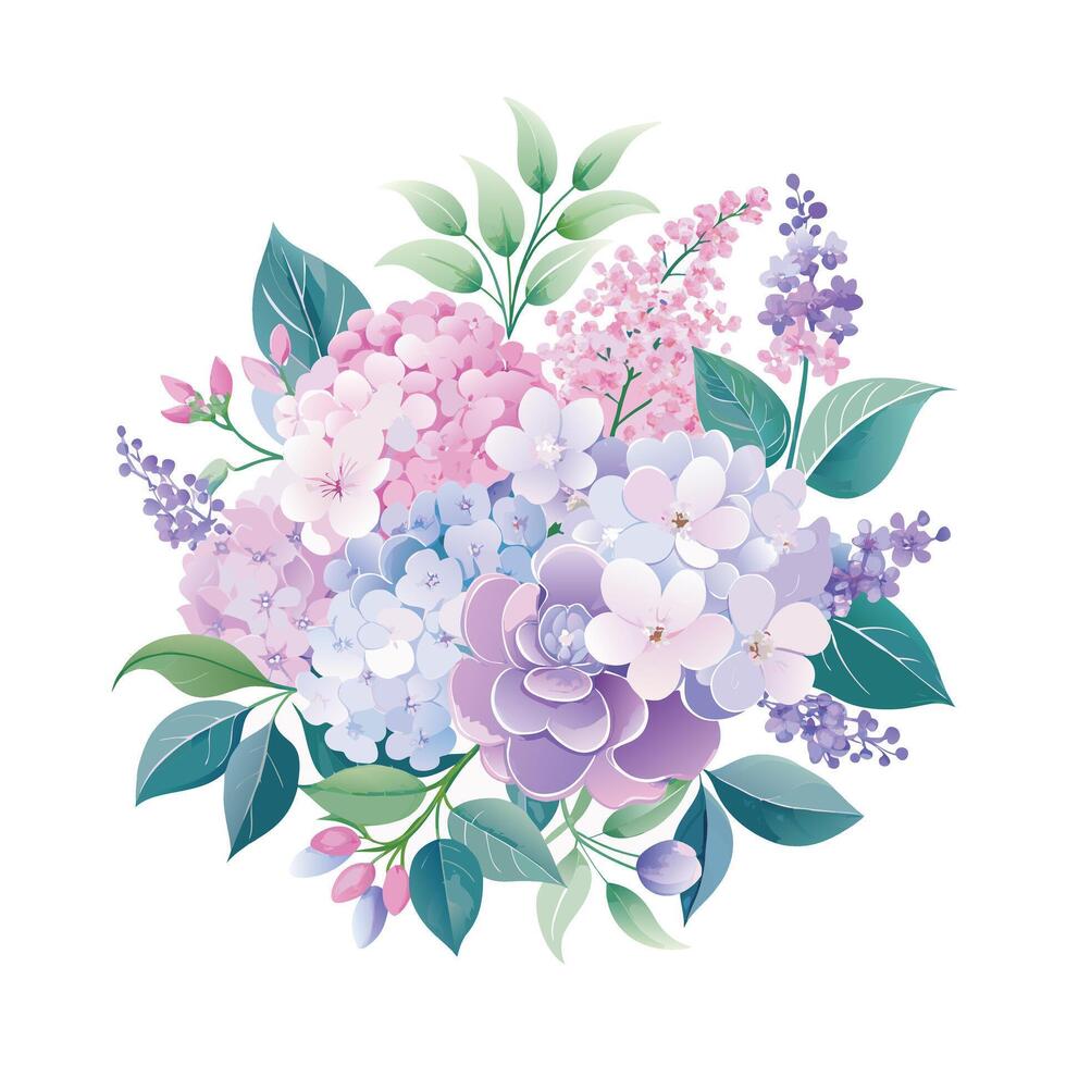 Beautiful Flowers Watercolor Florals Illustration vector