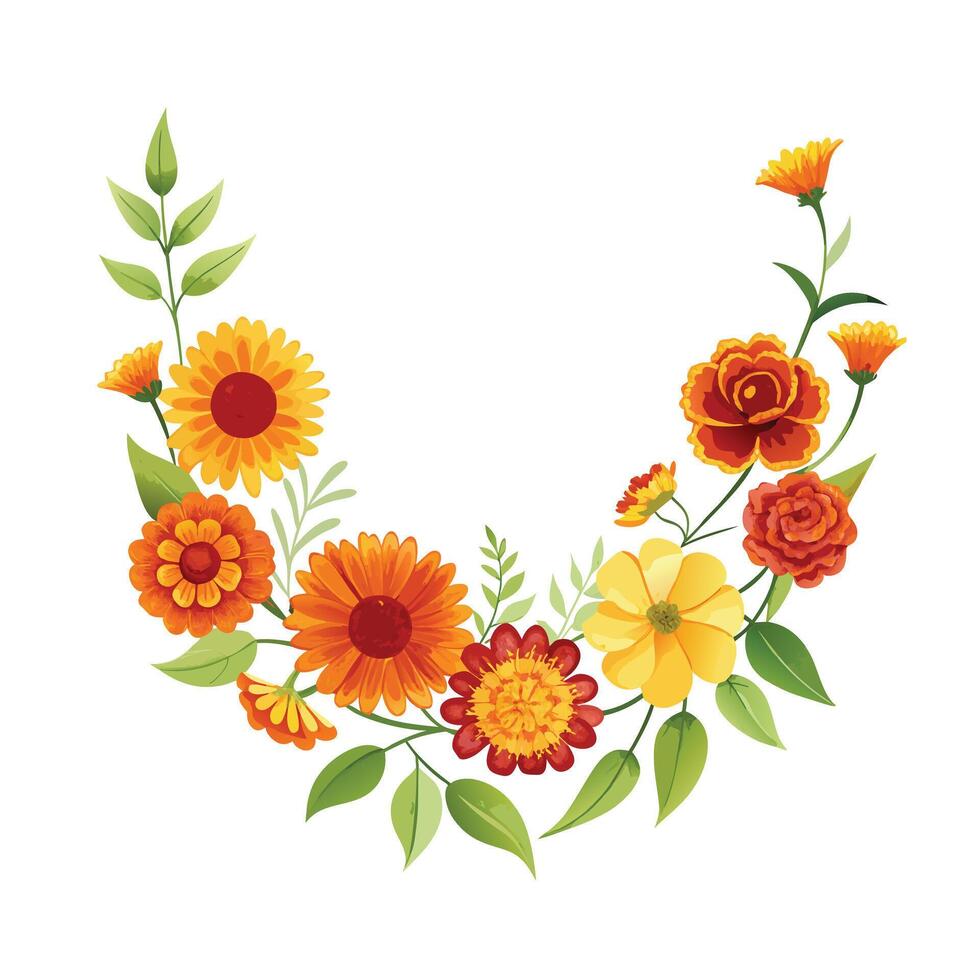 Beautiful Flowers Watercolor Florals Illustration vector