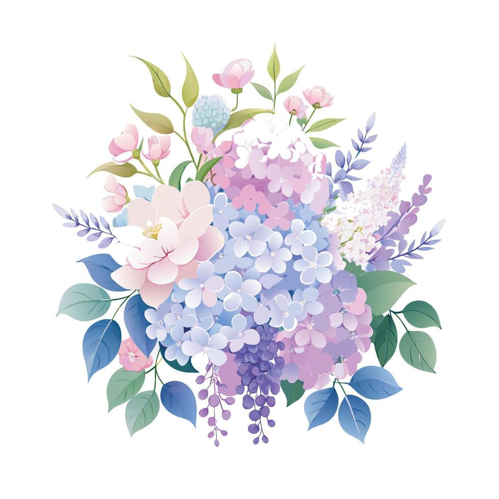 Beautiful Flowers Watercolor Florals Illustration vector