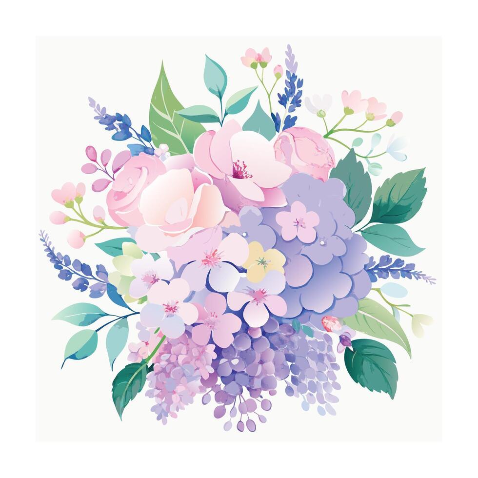 Beautiful Flowers Watercolor Florals Illustration vector
