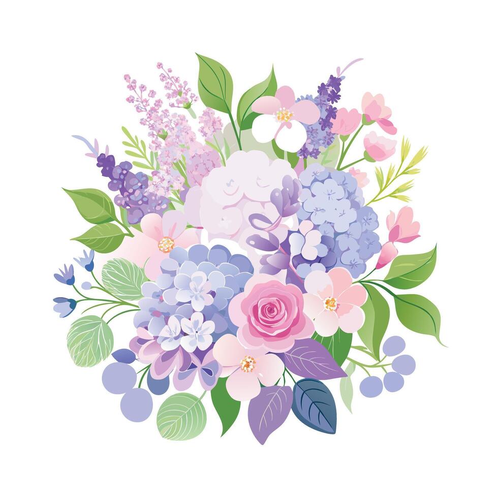 Beautiful Flowers Watercolor Florals Illustration vector