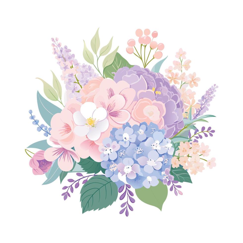 Beautiful Flowers Watercolor Florals Illustration vector