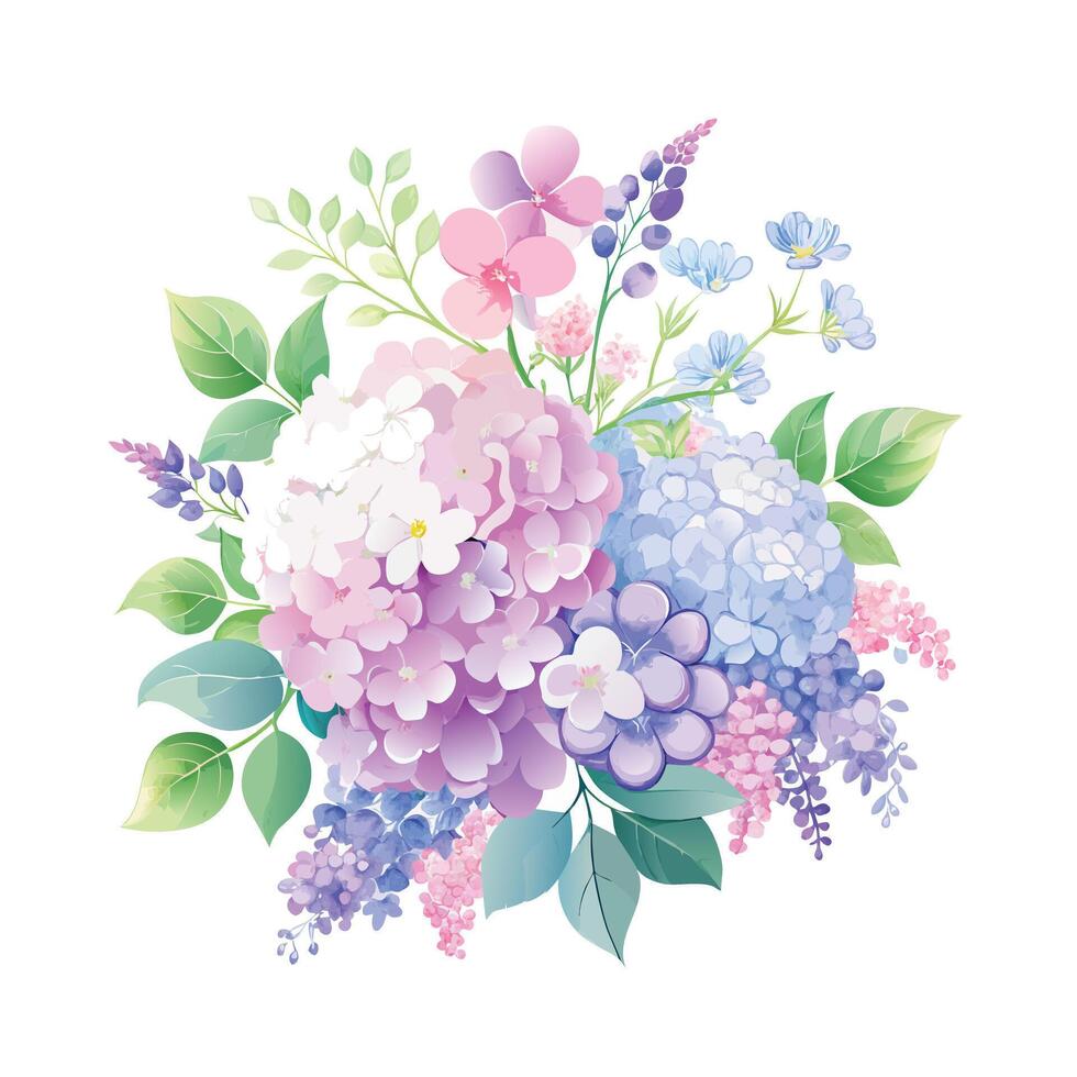 Beautiful Flowers Watercolor Florals Illustration vector