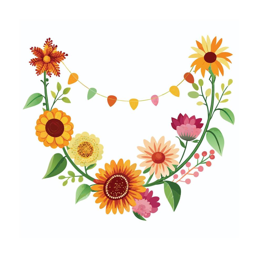Beautiful Flowers Watercolor Florals Illustration vector