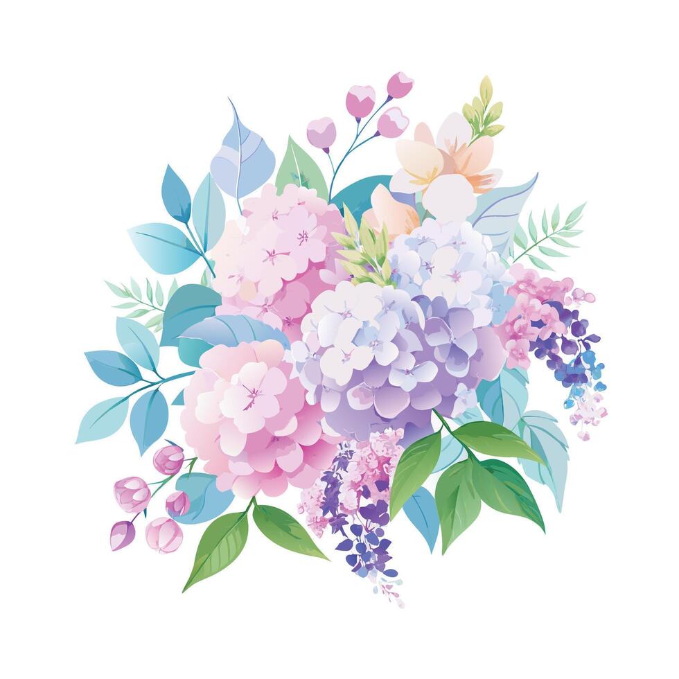 Beautiful Flowers Watercolor Florals Illustration vector