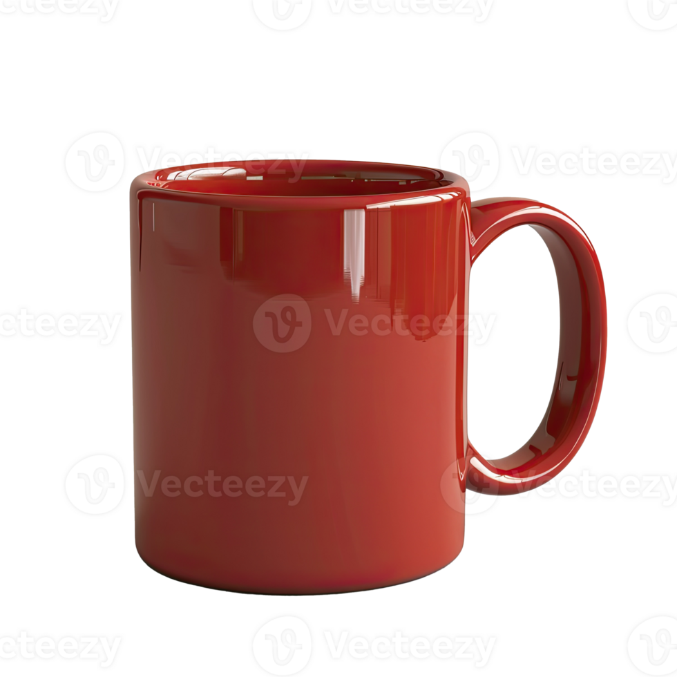 Minimalistic red coffee mug png