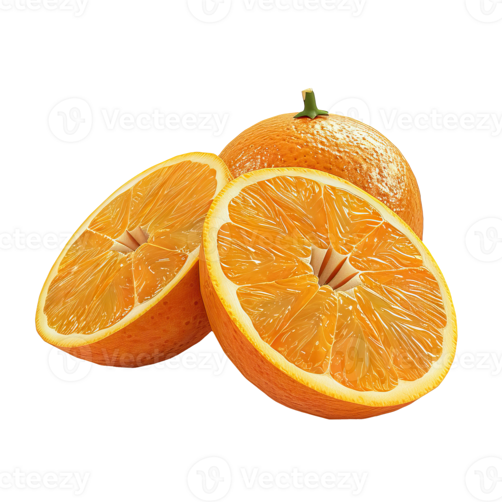 Halved Oranges, fresh fruit png
