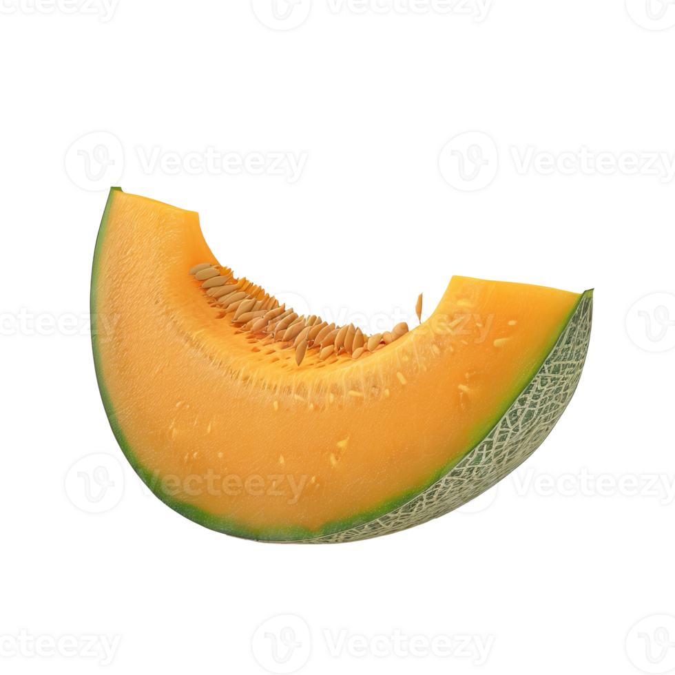 Crosssection of a cantaloupe melon slice png