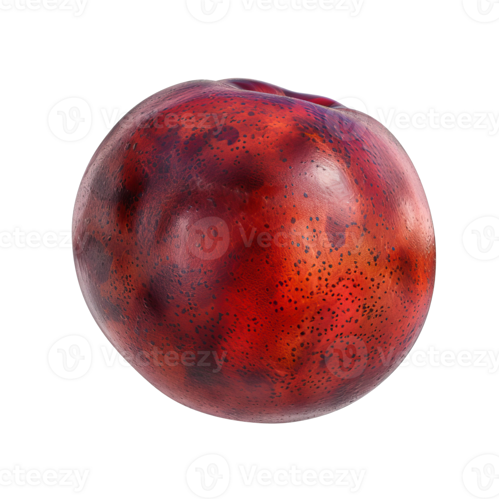 Close up of a single ripe red plum png