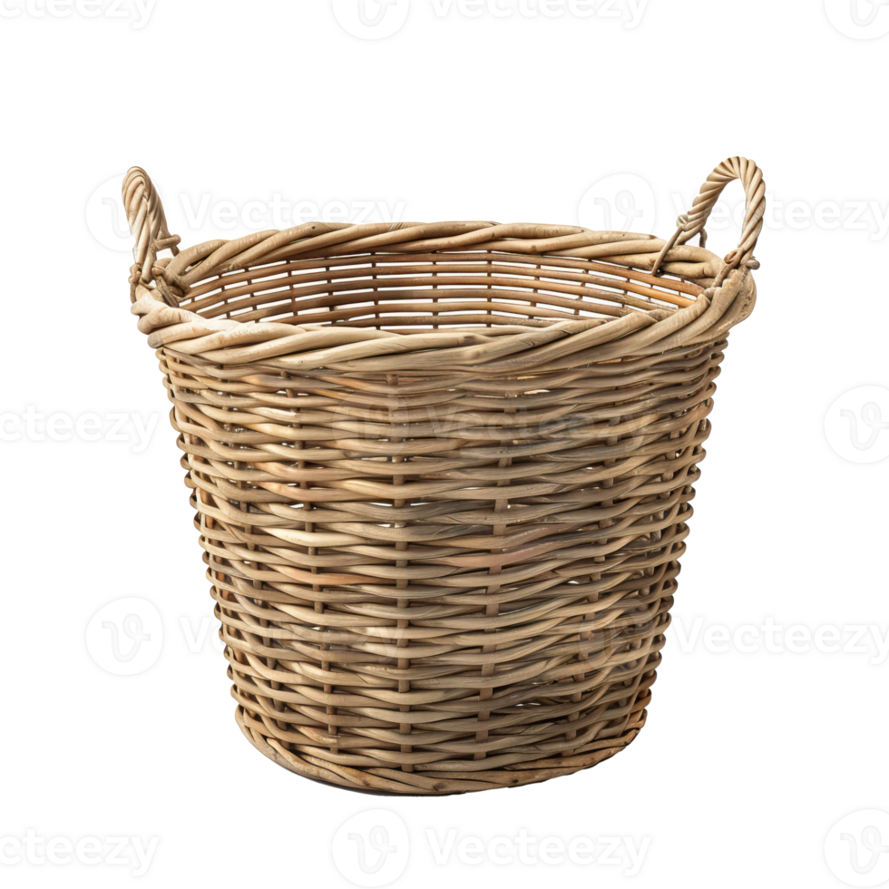 Wicker Basket with Twisted Handles png