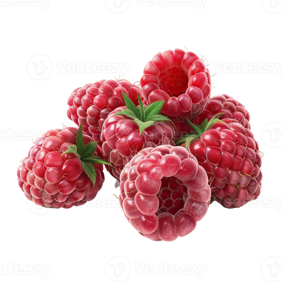 Scrumptious and ripe red raspberries png