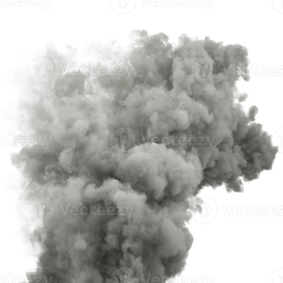 Smoke pollution darkness effect cutout transparent backgrounds 3d render png