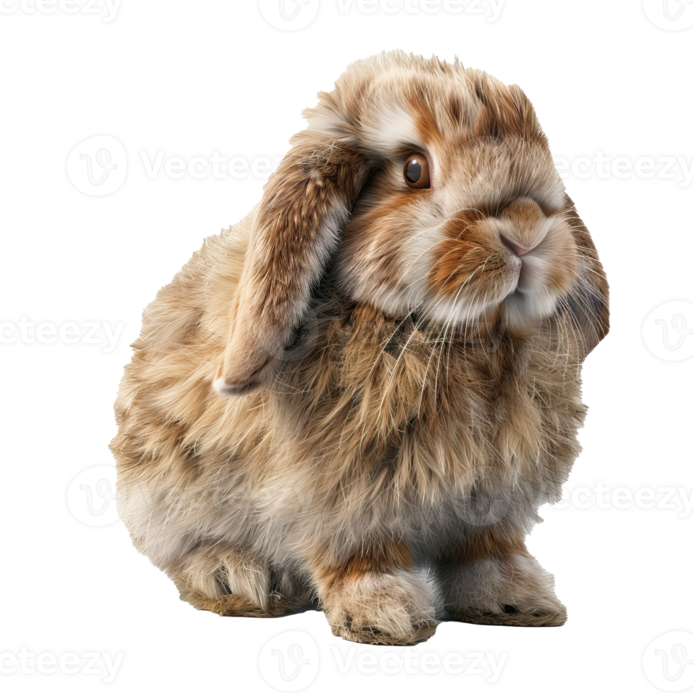 Fluffy brown lop rabbit png