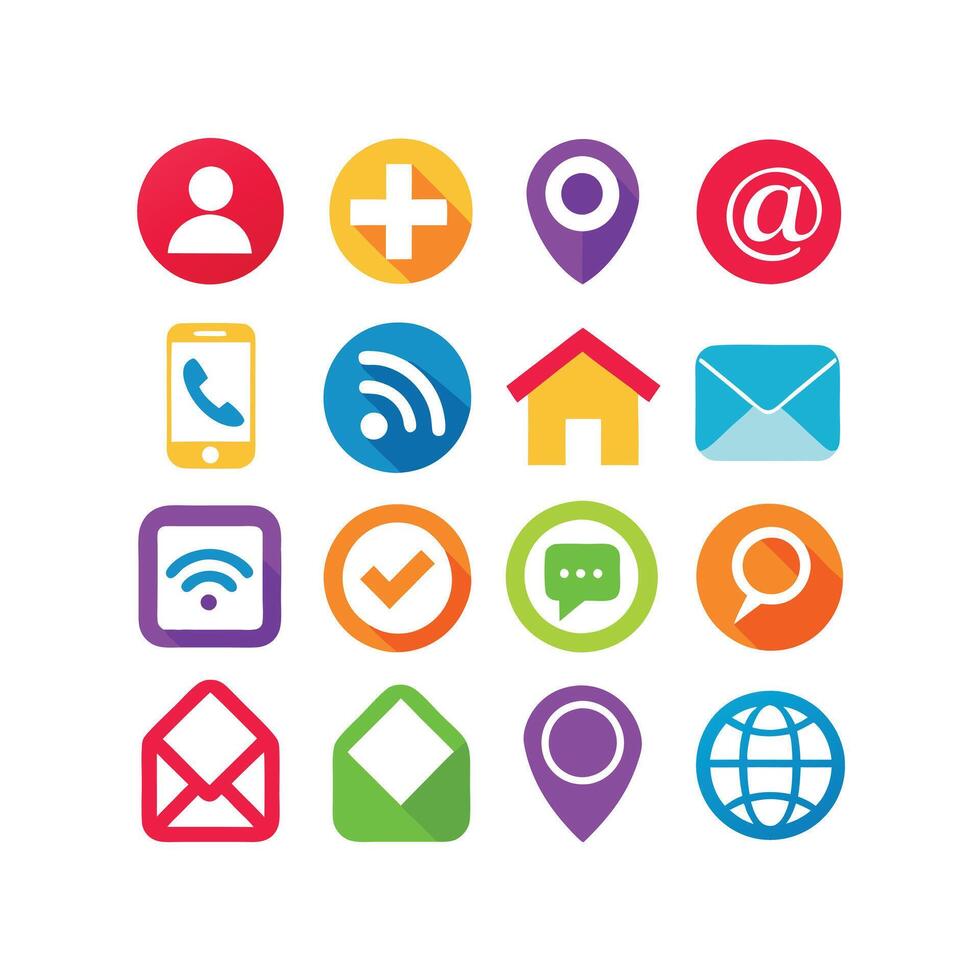 Contact Icon Set Collection Illustration vector