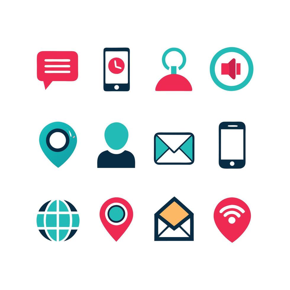 Contact Icon Set Collection Illustration vector