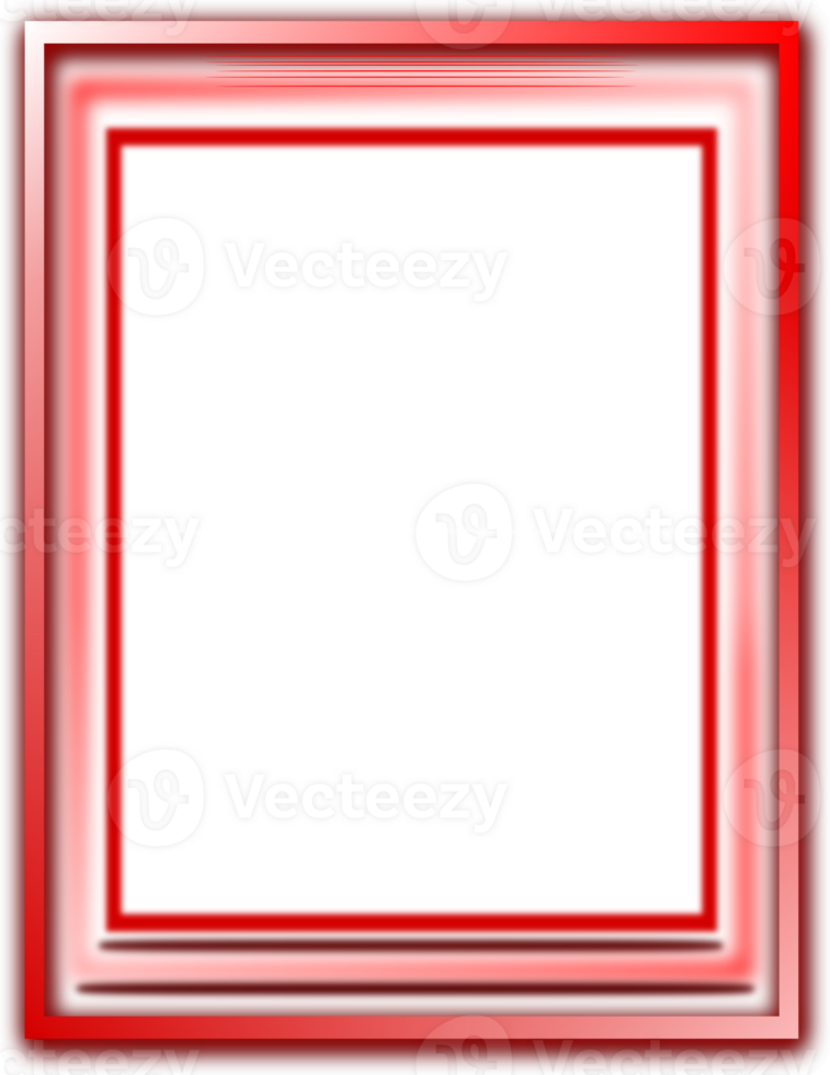 Red frame border line on transparent background png