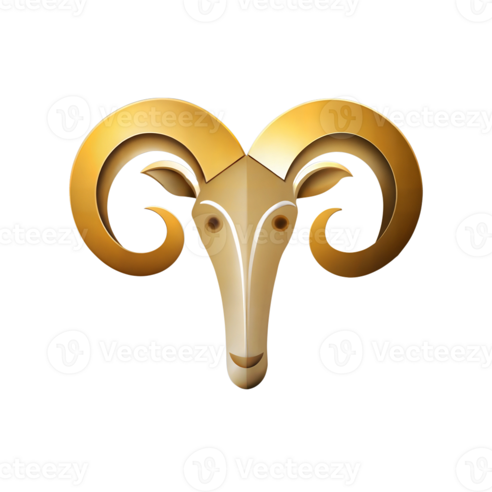 Aries zodiac symbol represented by a stylized ram's head png