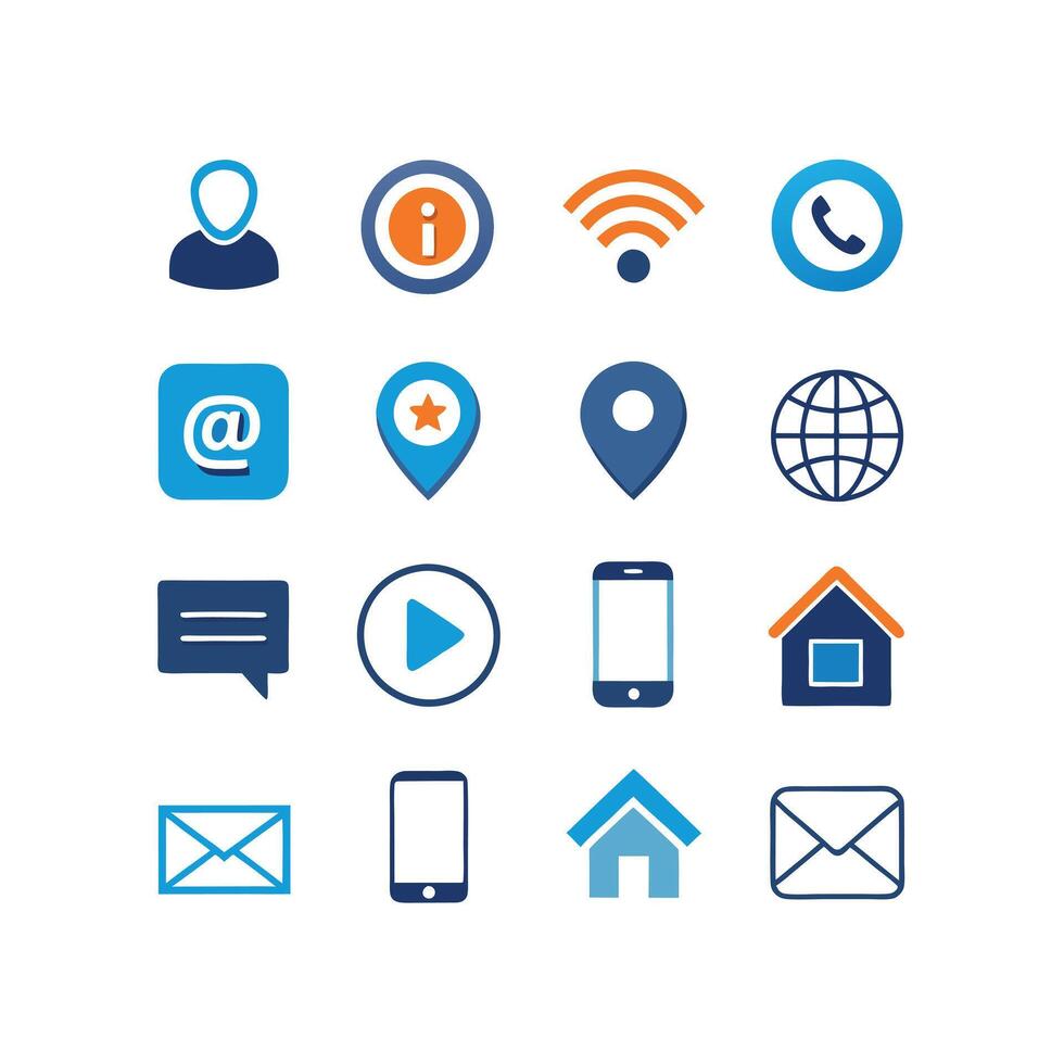 Contact Icon Set Collection Illustration vector