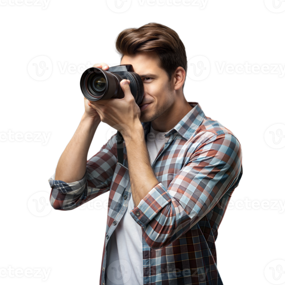 Man using binoculars to observe something in the distance png