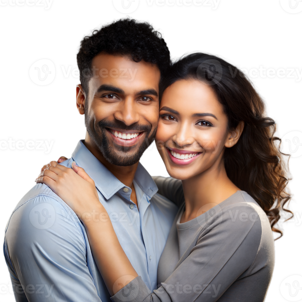 Happy couple embracing, representing love, affection, and happiness. png