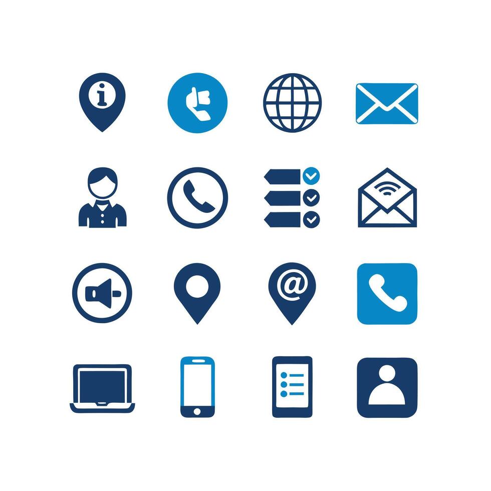 Contact Icon Set Collection Illustration vector